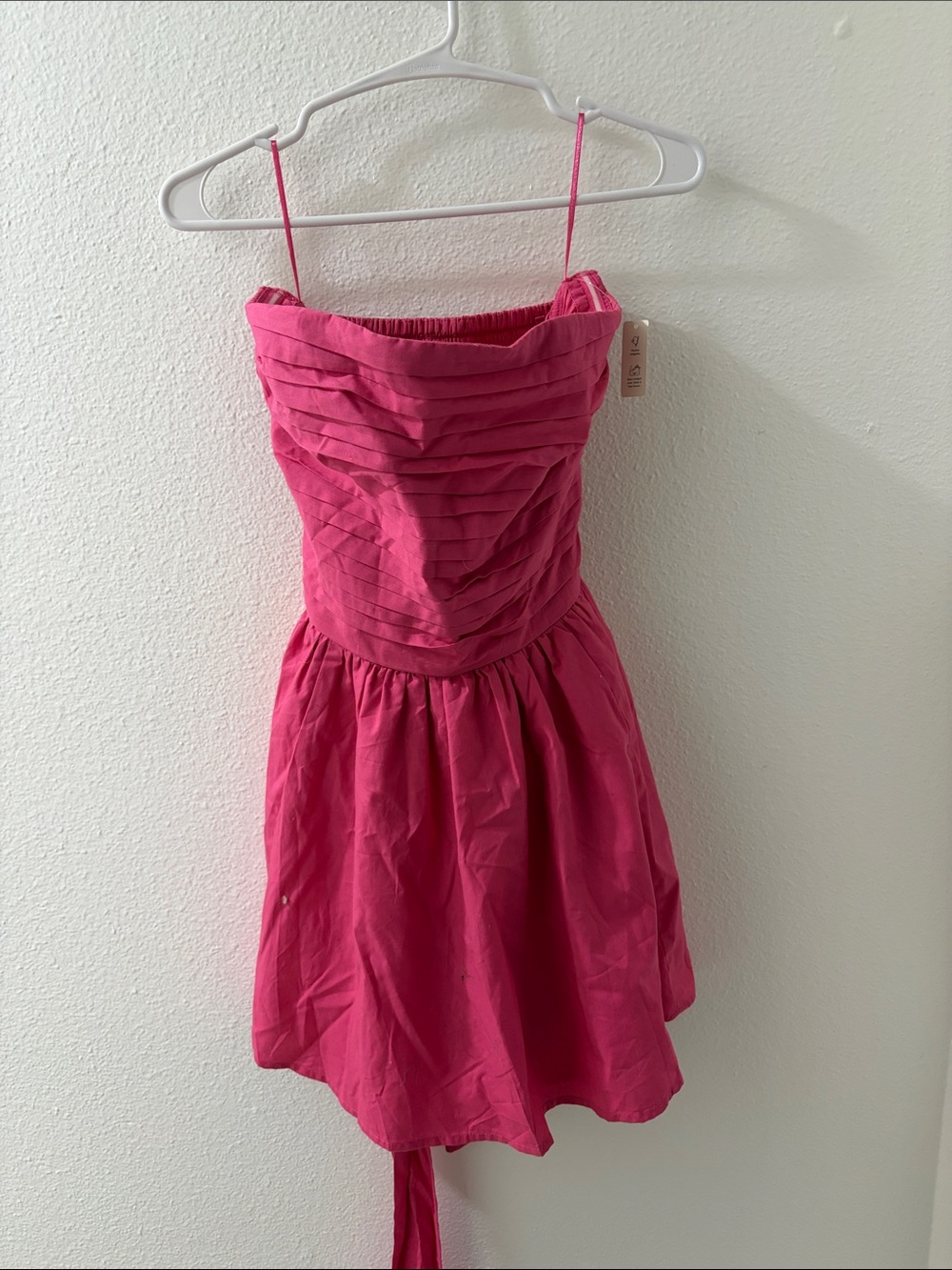 Hollister Hot Pink Smocked Strapless Dress